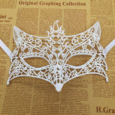 Nessiworld White Color Lace Cut Lace Embroidered Prom Party Mask No 7